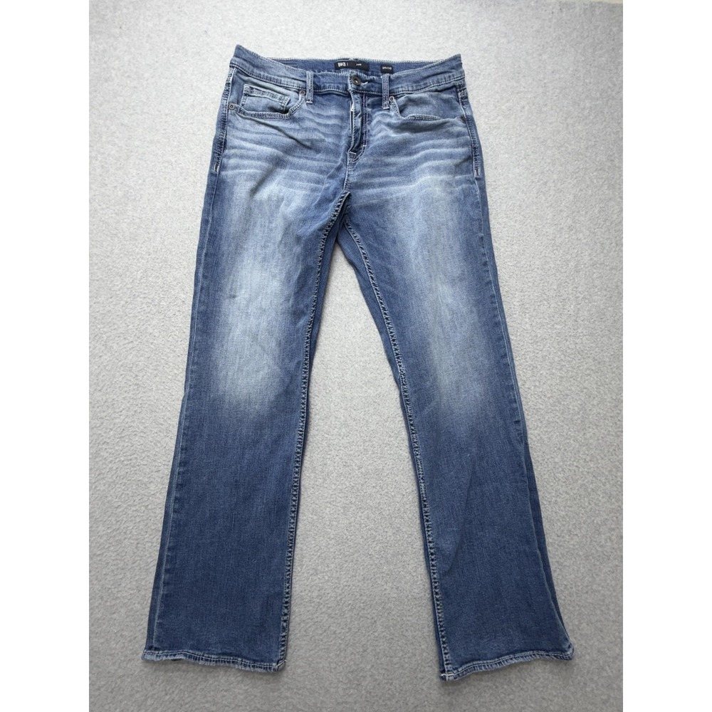 BKE Jake Jeans Mens 34x32 Blue Medium Wash Regular Straight Stretch Denim